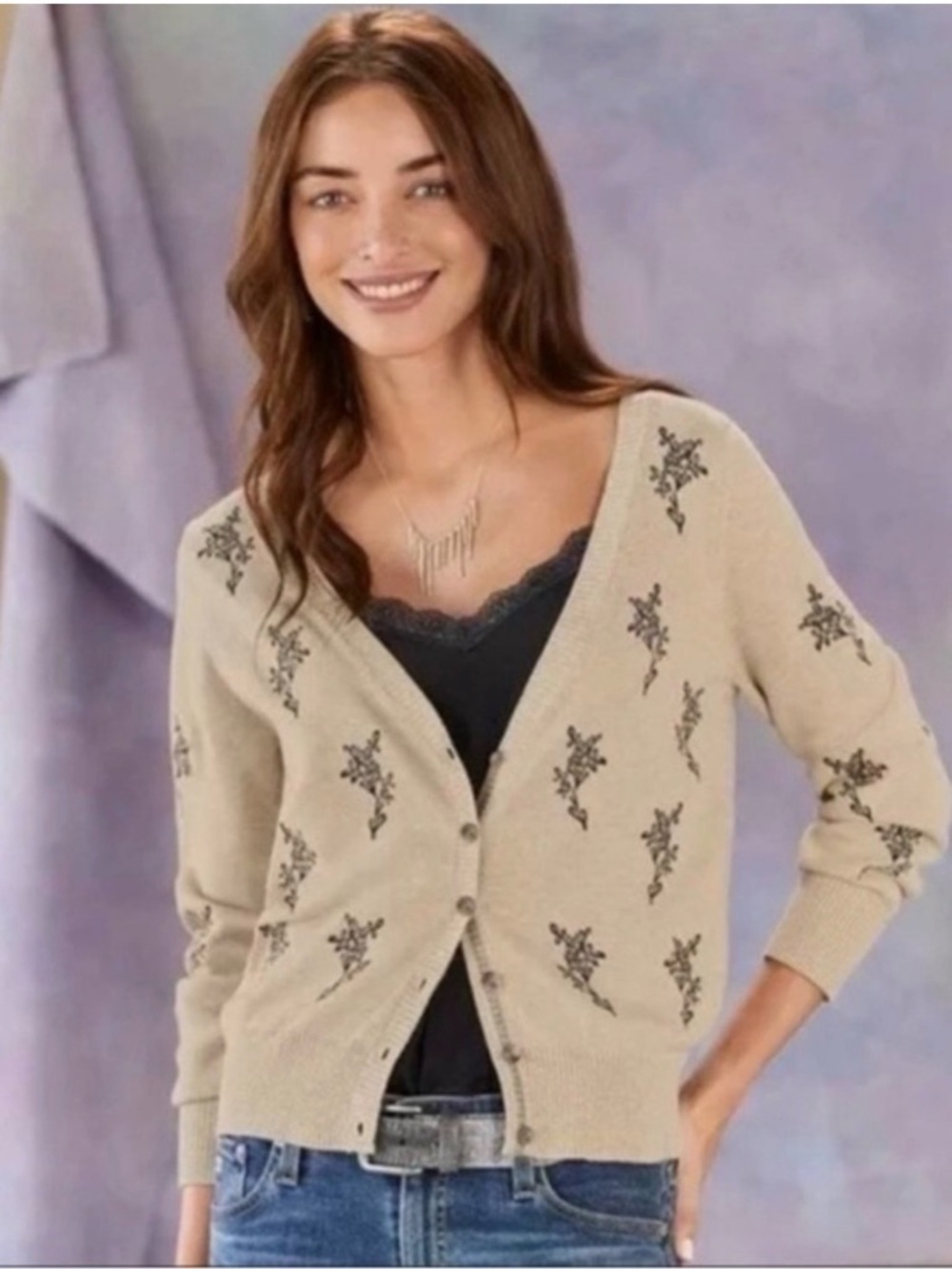 Sundance Meadow Dreams Embroidered Cardigan Sweater | M